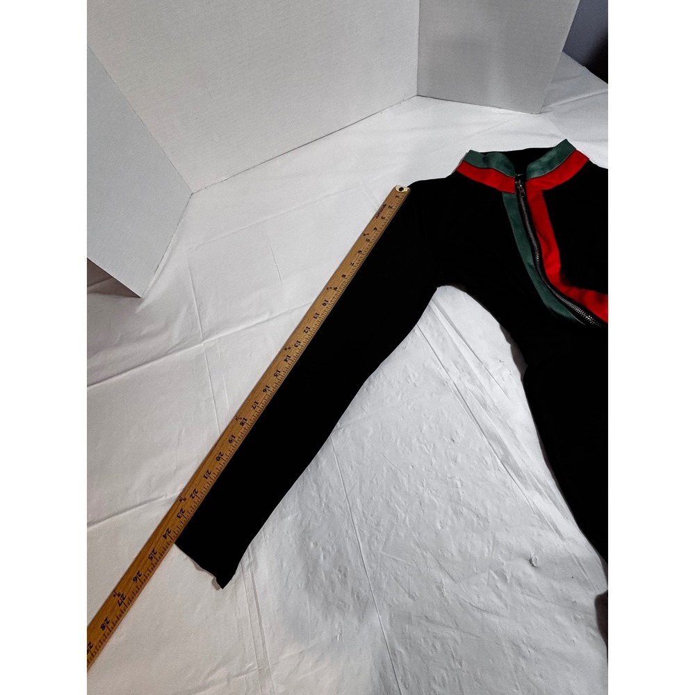 Francesca Bettini Made in Italy Red Green Stripe Zip Front Dress NWOT Small - Picture 8 of 11